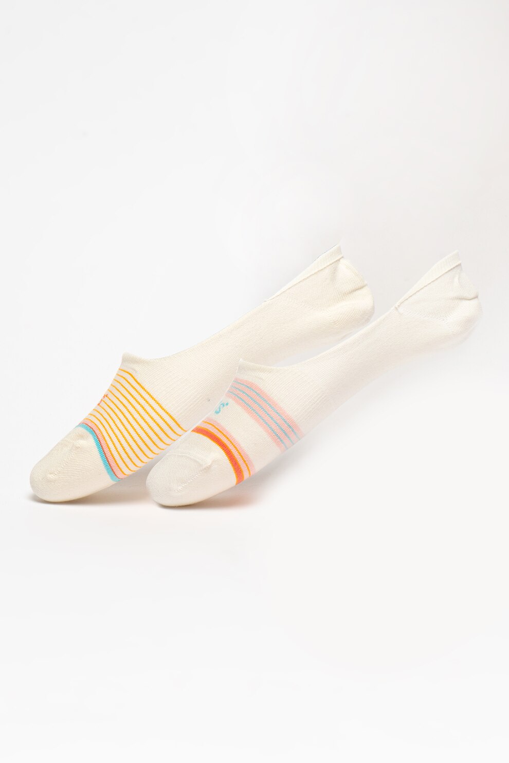 Levi's, Set de sosete unisex foarte scurte cu logo - 2 perechi, Alb prafuit/Oranj/Corai, 39-42