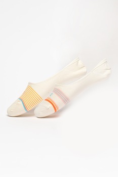 Levi's, Set de sosete unisex foarte scurte cu logo - 2 perechi, Alb prafuit/Oranj/Corai, 39-42 Levi's, Set de sosete unisex foarte scurte cu logo - 2 perechi, Alb prafuit/Oranj/Corai, 39-42