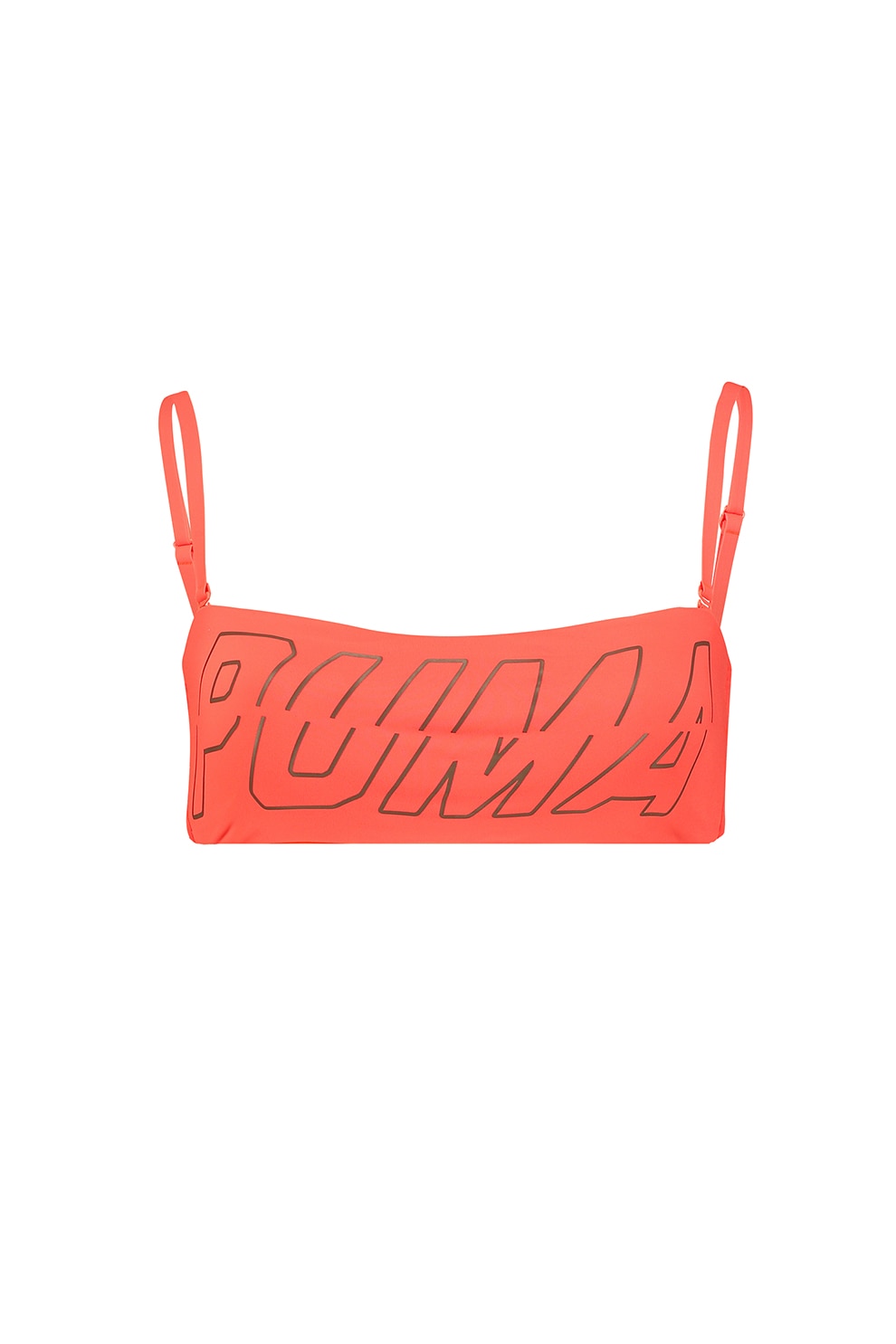 Puma, Sutien de baie bandeau cu imprimeu logo, Oranj mandarina
