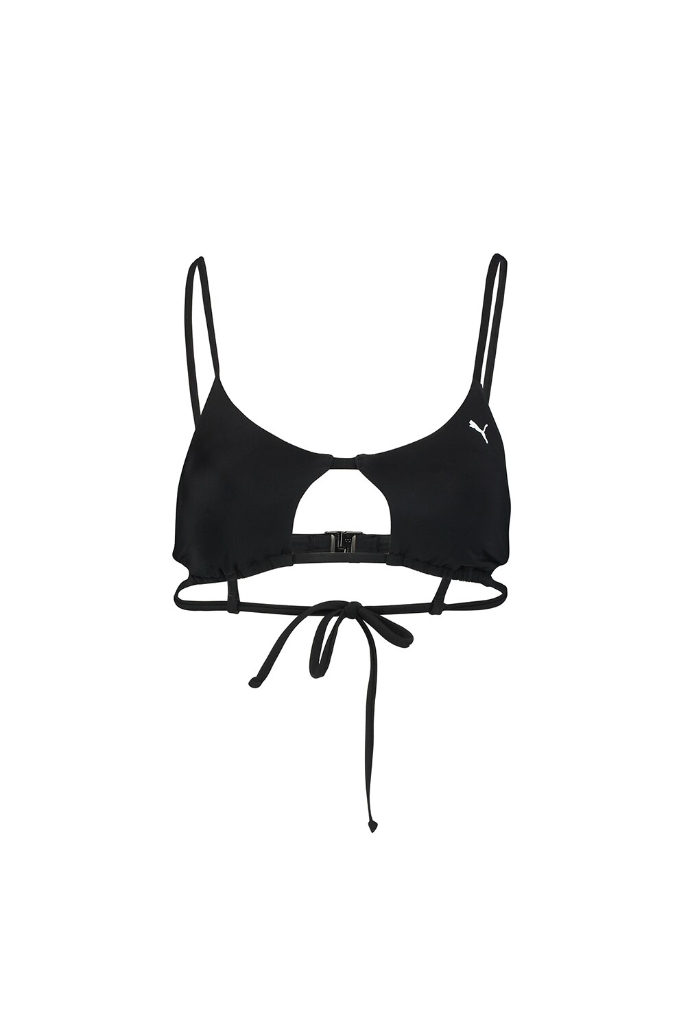 Puma, Sutien de baie cu decupaj frontal, Negru, XL