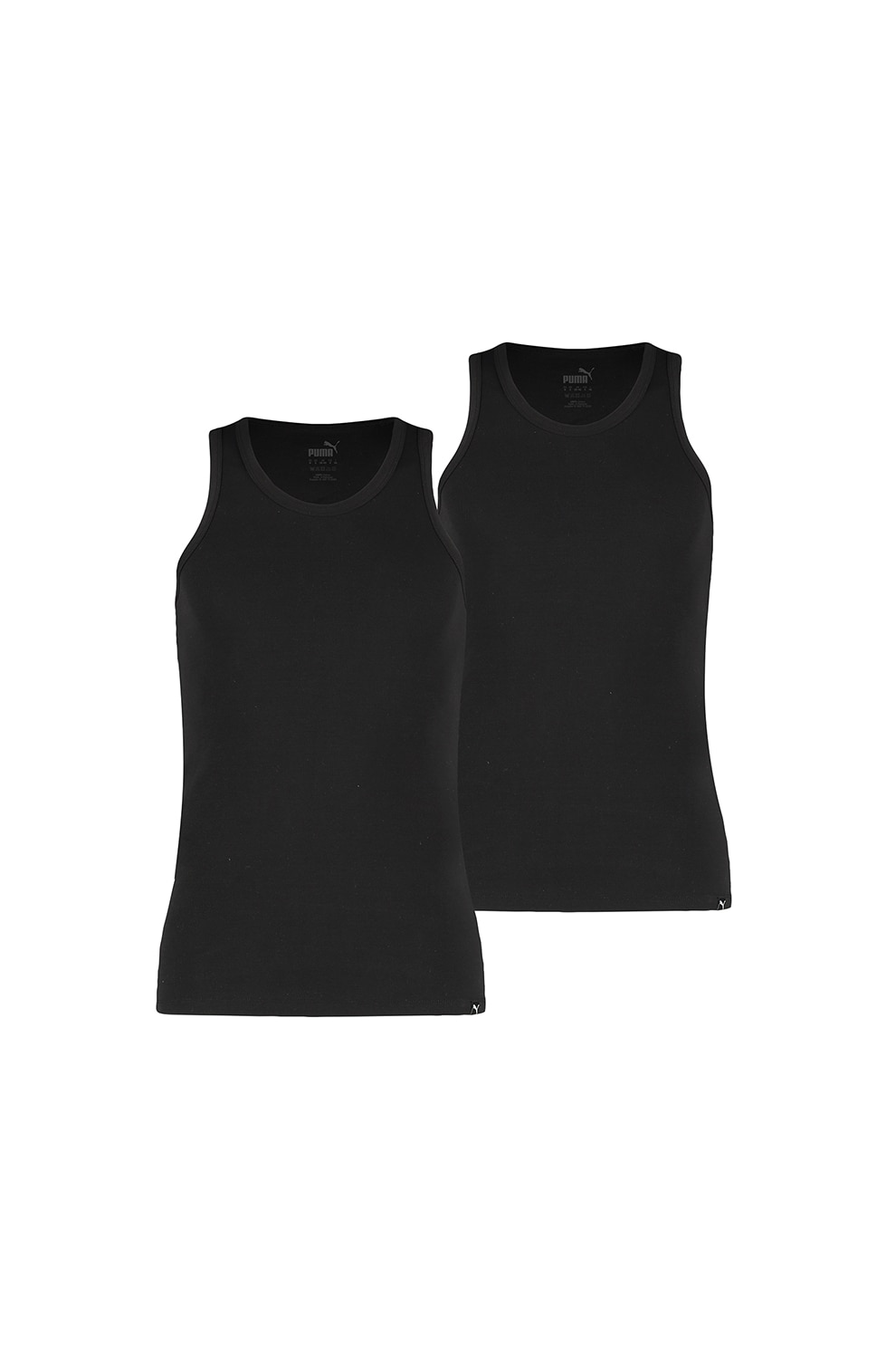 Puma, Set de topuri de casa din bumbac - 2 piese, Negru