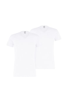 Puma - Памучна тениска с шпиц деколте - 2 броя, Бял