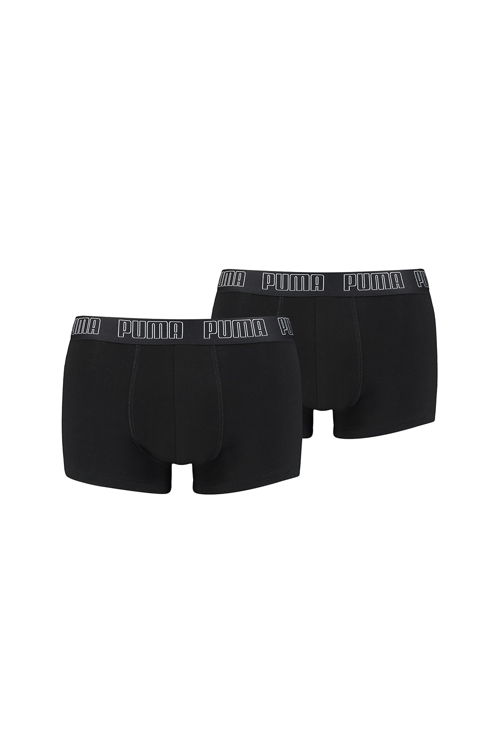 Puma, Set de boxeri cu banda logo in talie - 2 perechi, Negru