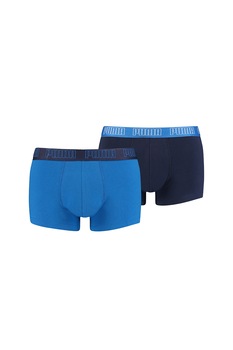 Puma, Set de boxeri cu banda logo in talie - 2 perechi, Albastru royal/Bleumarin Puma, Set de boxeri cu banda logo in talie - 2 perechi, Albastru royal/Bleumarin
