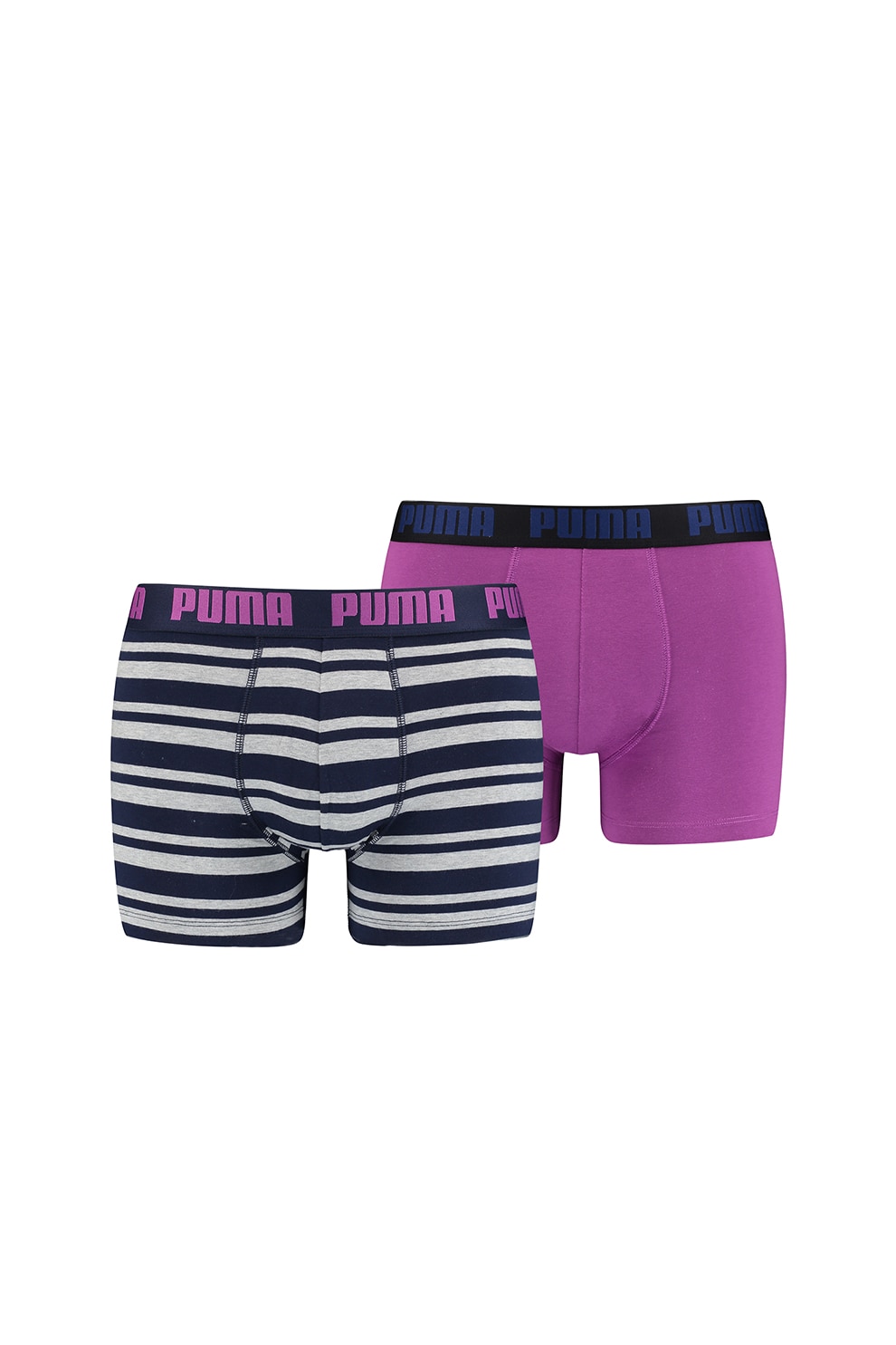 Puma, Set de boxeri cu imprimeu - 2 perechi ', Gri/Bleumarin/Roz