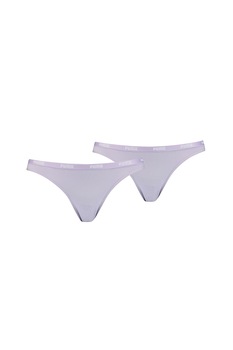 Puma, Set de chiloti din amestec de bumbac si modal - 2 perechi, Lila prafuit Puma, Set de chiloti din amestec de bumbac si modal - 2 perechi, Lila prafuit