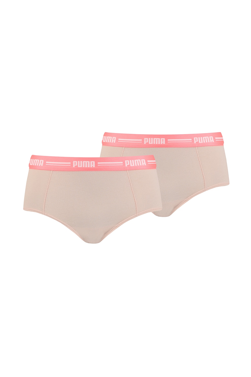 Puma, Set de boxeri din amestec de modal si bumbac - 2 perechi, Roz prafuit