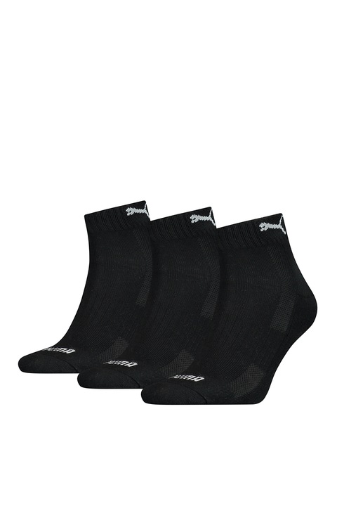 Puma, Унисекс къси чорапи с лого - 3 чифта