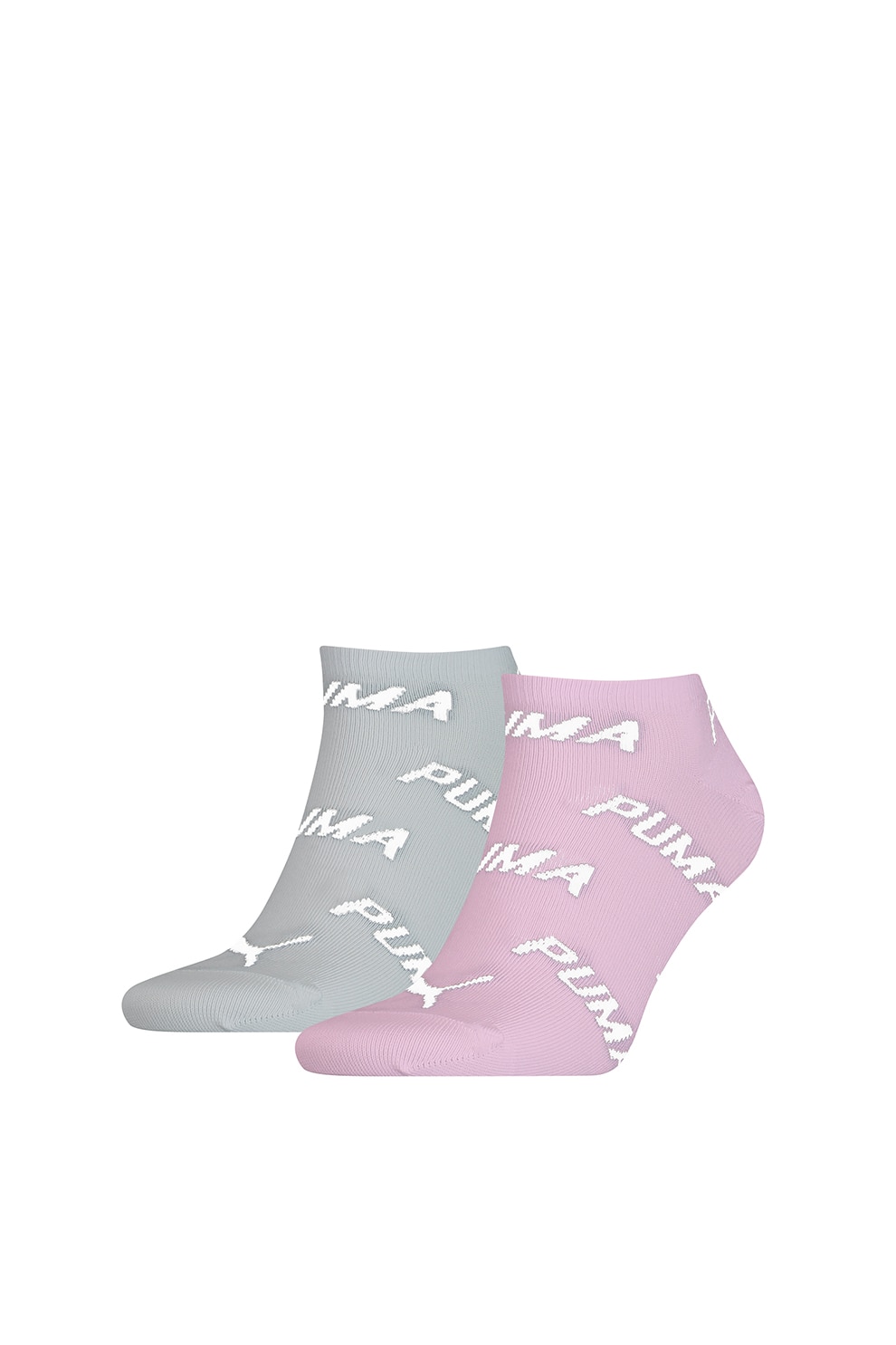 Puma, Set de sosete scurte unisex cu imprimeu logo - 2 perechi