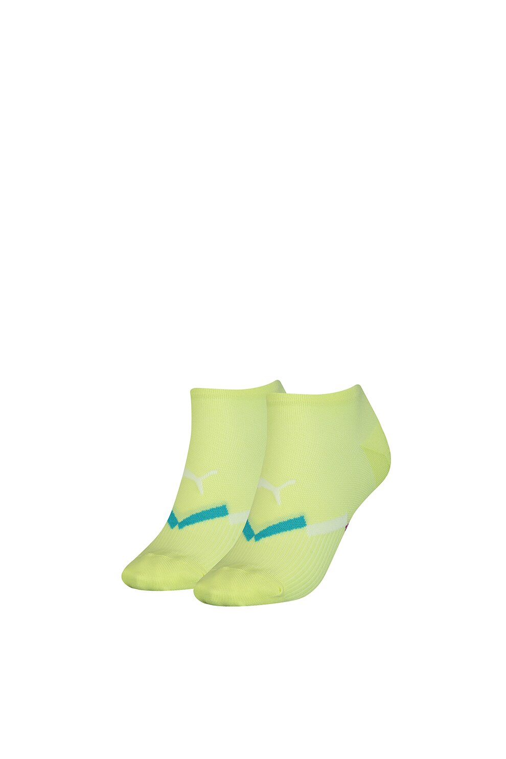 Puma, Set de sosete scurte din amestec de lyocell cu logo - 2 perechi, Verde fistic, 35-38