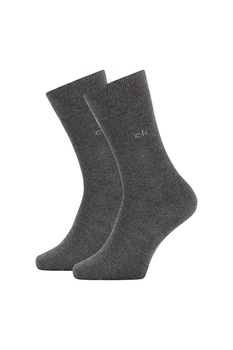 CALVIN KLEIN, Set de sosete scurte - 2 perechi, Gri inchis, 43-46 CALVIN KLEIN, Set de sosete scurte - 2 perechi, Gri inchis, 43-46