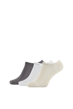CALVIN KLEIN, Set de sosete scurte - 3 perechi, Gri/Alb/Bej, One Size CALVIN KLEIN, Set de sosete scurte - 3 perechi, Gri/Alb/Bej, One Size