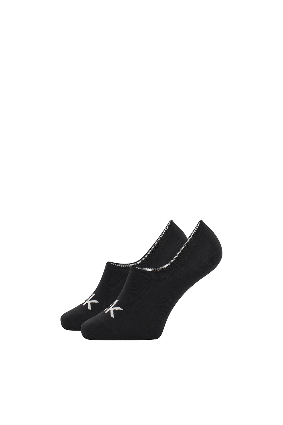 CALVIN KLEIN, Set de sosete foarte scurte cu model logo - 2 perechi, Negru, 43-46