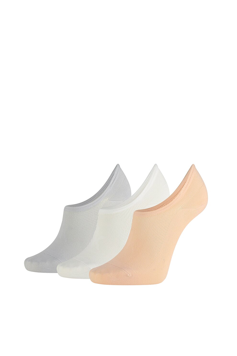 CALVIN KLEIN, Set de sosete scurte - 3 perechi, Roz piersica/Gri deschis/Alb prafuit, One Size