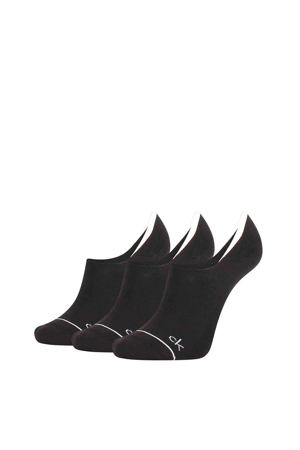 CALVIN KLEIN, Set de sosete scurte cu detaliu logo - 3 perechi, Negru, One Size