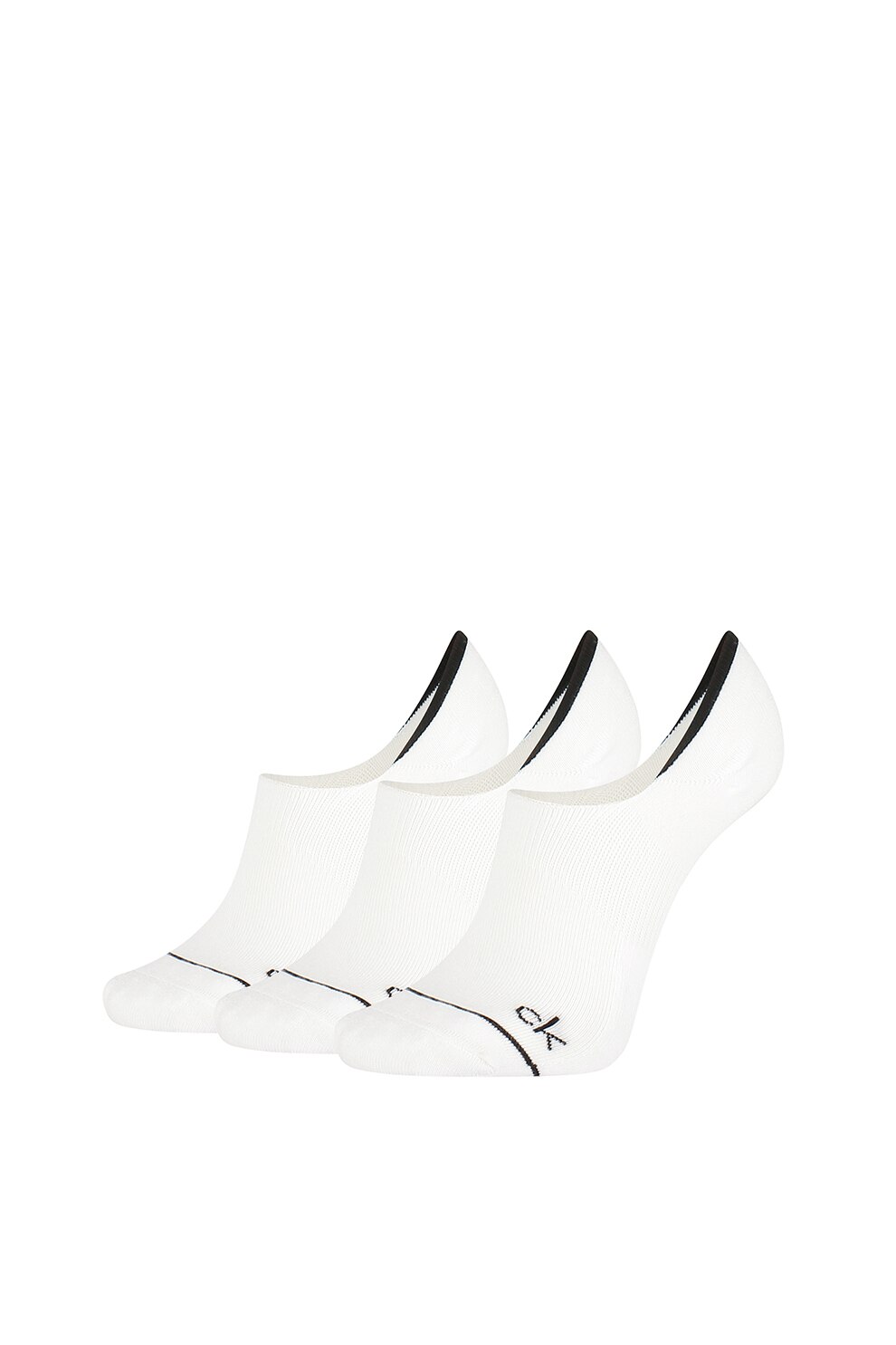 CALVIN KLEIN, Set de sosete scurte cu detaliu logo - 3 perechi, Alb, One Size