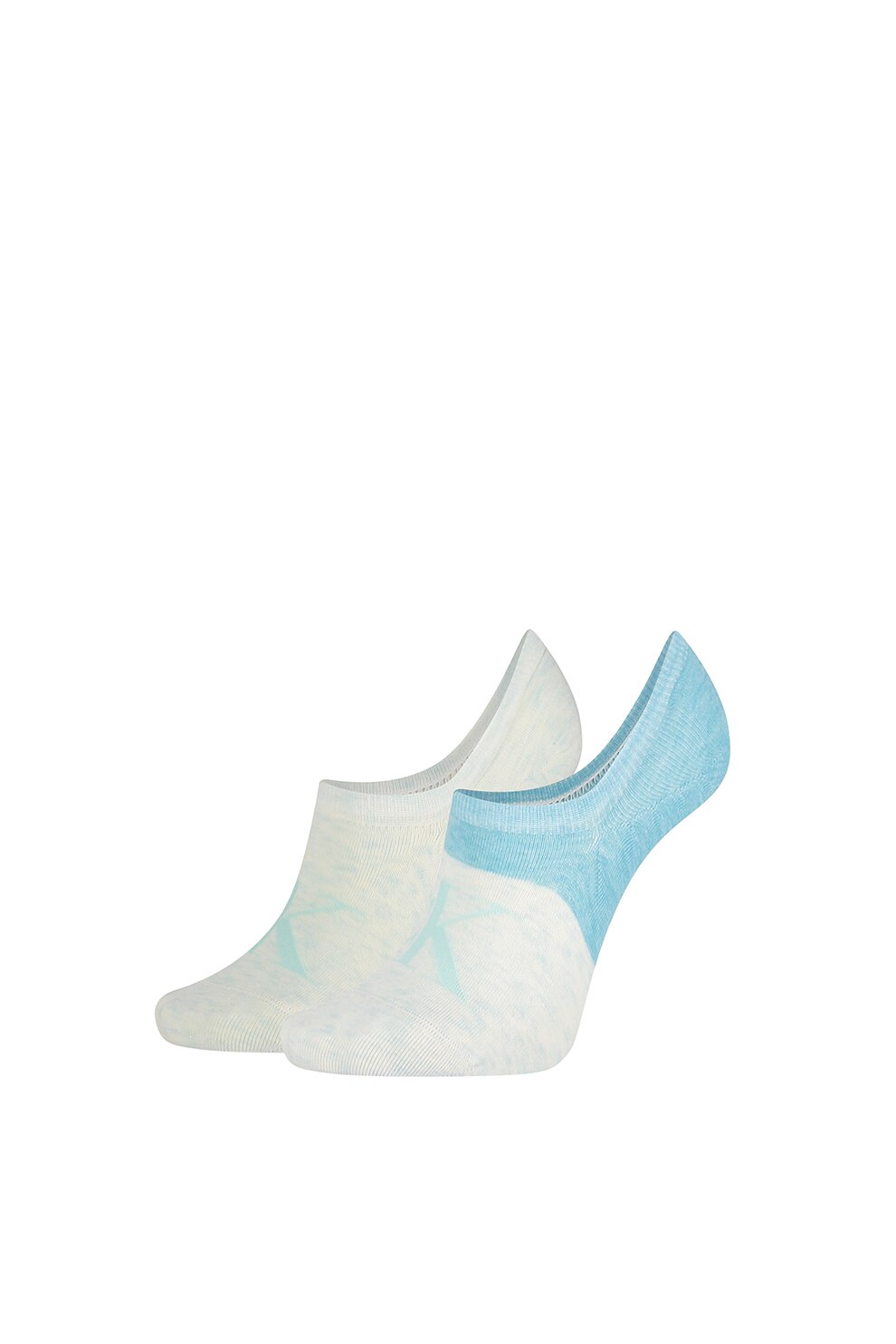 CALVIN KLEIN, Set de sosete cu logo - 2 perechi, Alb prafuit/Albastru aqua, One Size