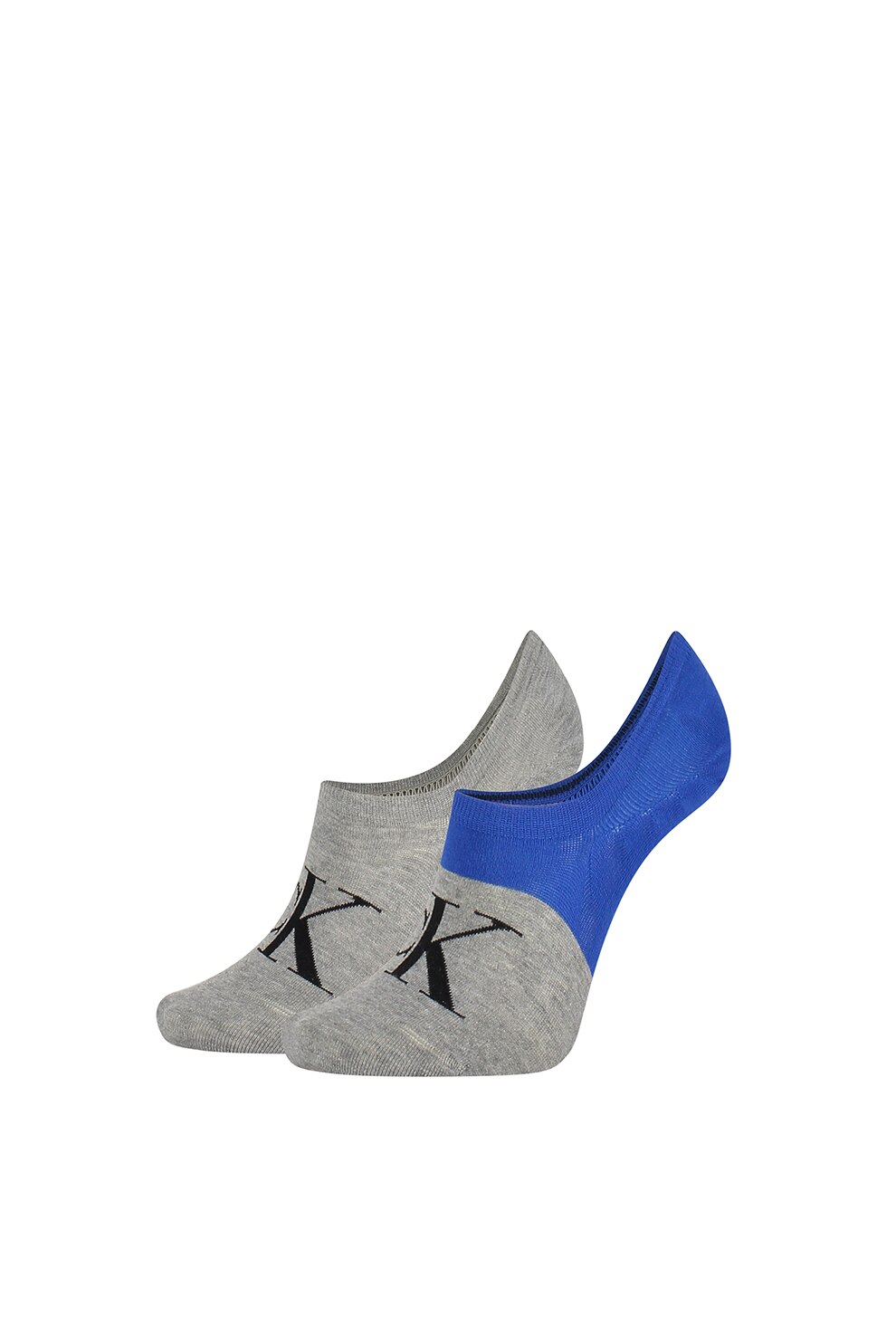 CALVIN KLEIN, Set de sosete lungi - 2 perechi, Gri/Albastru, One Size