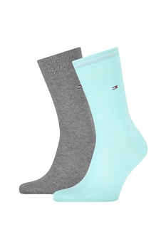 Tommy Hilfiger, Set de sosete lungi - 2 perechi, Gri inchis/Turcoaz, 43-46 Tommy Hilfiger, Set de sosete lungi - 2 perechi, Gri inchis/Turcoaz, 43-46