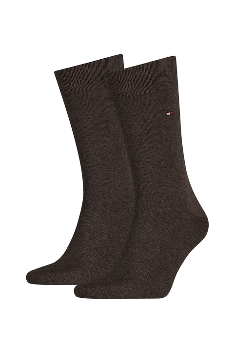 Tommy Hilfiger, Дълги чорапи с лого - 2 чифта, Кафяв