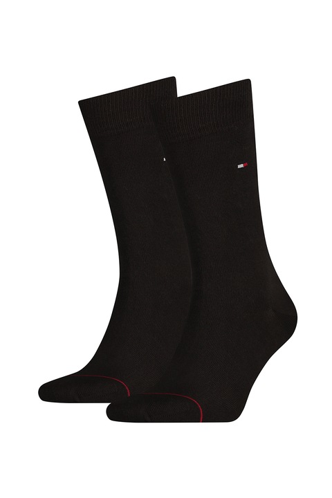 Tommy Hilfiger, Дълги чорапи с лого - 2 чифта, Червен/Черен