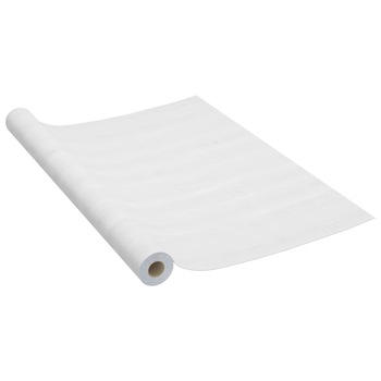 Folie de tapet autoadeziv pentru mobilier vidaXL, PVC, 500 x 90 cm, texturat, Alb Folie de tapet autoadeziv pentru mobilier vidaXL, PVC, 500 x 90 cm, texturat, Alb
