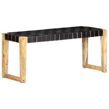 Banca/Canapea tapitata pentru hol, vidaXL, Lemn, 110 x 35 x 45 cm, Negru Banca/Canapea tapitata pentru hol, vidaXL, Lemn, 110 x 35 x 45 cm, Negru