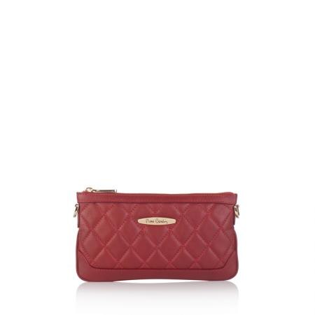 Geanta de piele naturala, Pierre Cardin Savage, Rosu