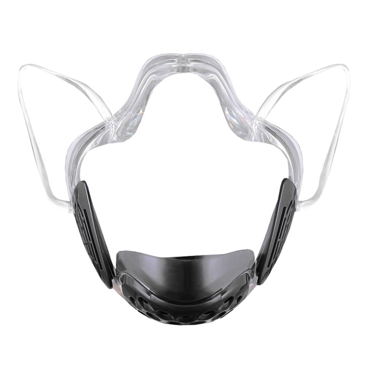 Прозрачна защитна маска, удобна фиксация, с въглероден филтър PM2.5