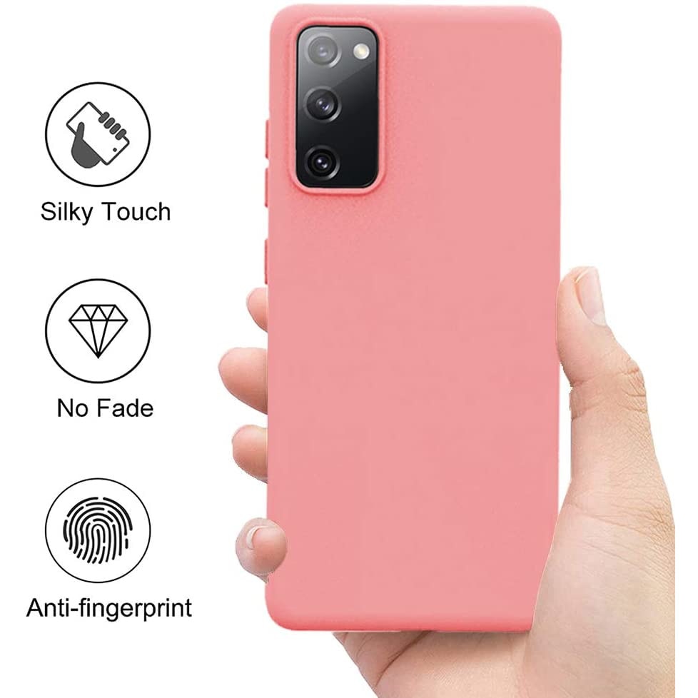 Husa protectie compatibila cu Samsung Galaxy S20 FE, ultra slim, silicon Roz, cu interior de catifea, protectie camera, PlanetPhone