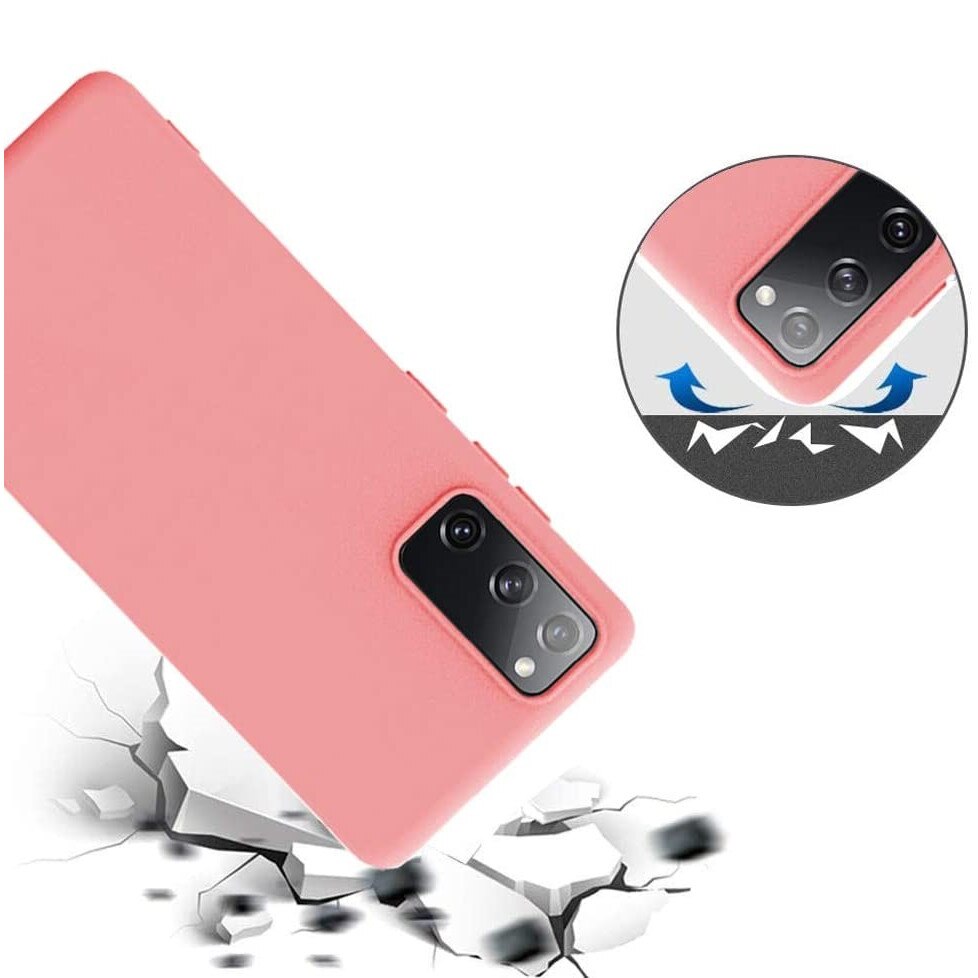 Husa protectie compatibila cu Samsung Galaxy S20 FE, ultra slim, silicon Roz, cu interior de catifea, protectie camera, PlanetPhone