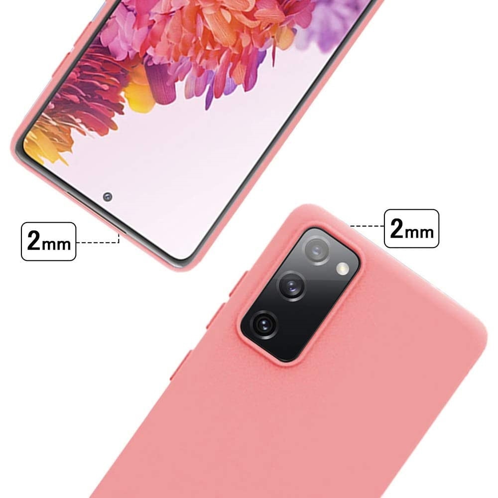 Husa protectie compatibila cu Samsung Galaxy S20 FE, ultra slim, silicon Roz, cu interior de catifea, protectie camera, PlanetPhone