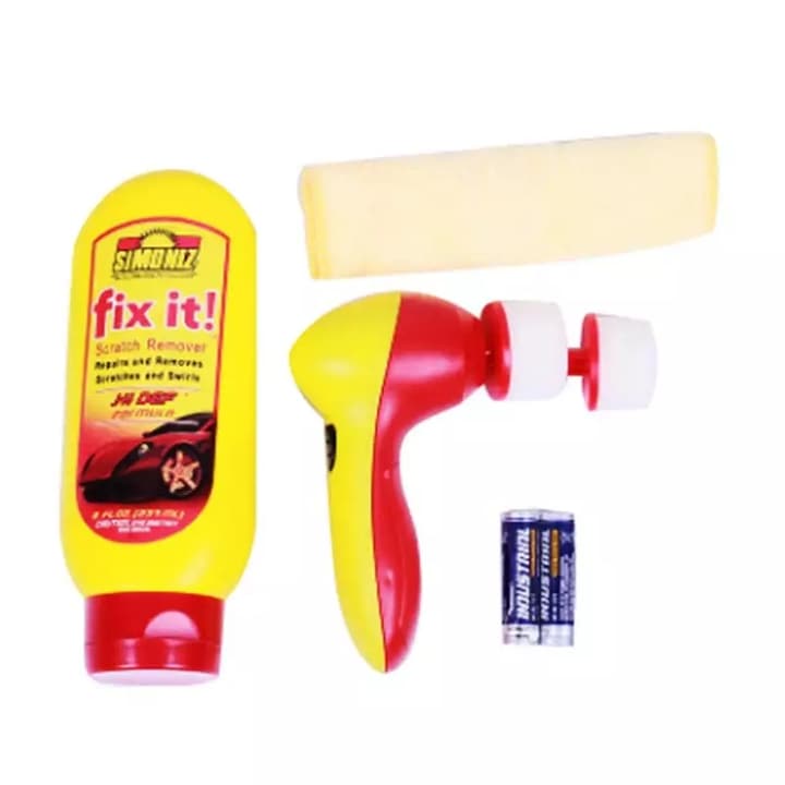 Комплект за премахване на драскотини, за полиране Simoniz Scratch Remover Kit, Мини полираща машина + полир паста, червен, жълт