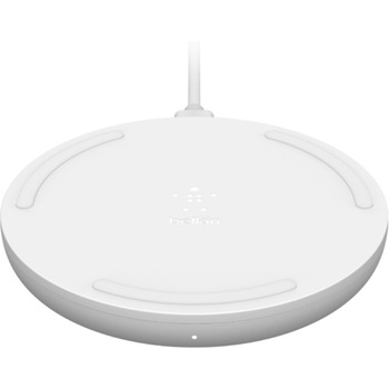 Incarcator wireless Belkin, 10W, White + adaptor priza Incarcator wireless Belkin, 10W, White + adaptor priza