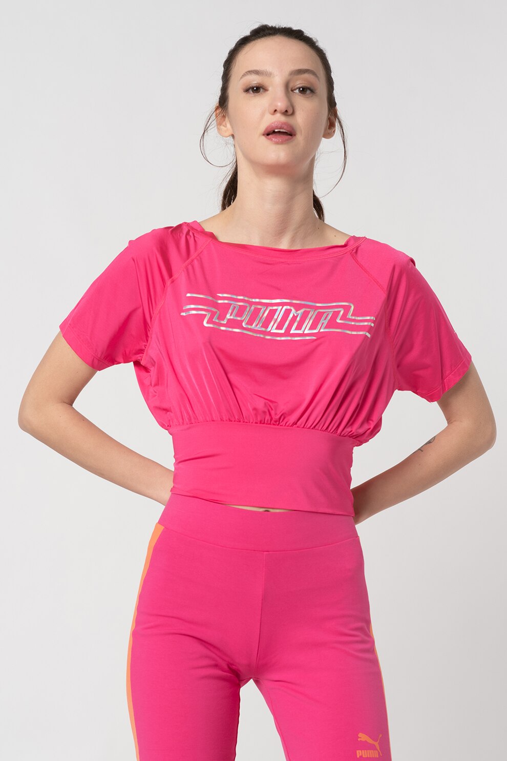 Puma, Tricu relaxed fit On the Brink, Fucsia/Argintiu