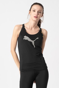 Puma, Top cu decupaj racerback pentru fitness, Negru/Gri inchis, XL Puma, Top cu decupaj racerback pentru fitness, Negru/Gri inchis, XL