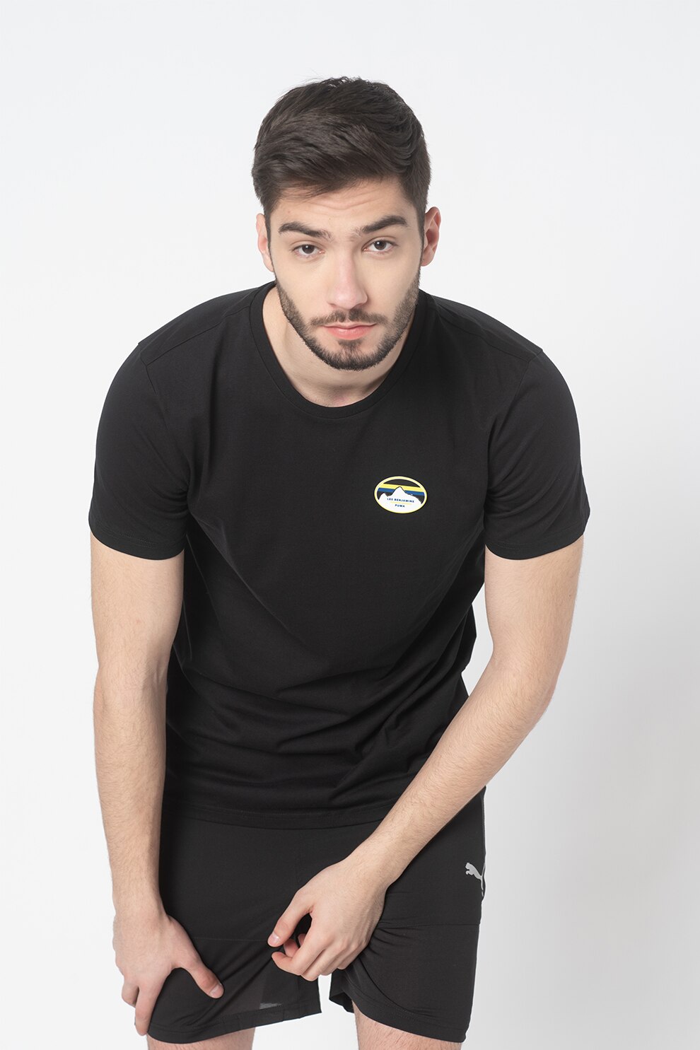 Puma, Tricou de bumbac cu detaliu text, Negru