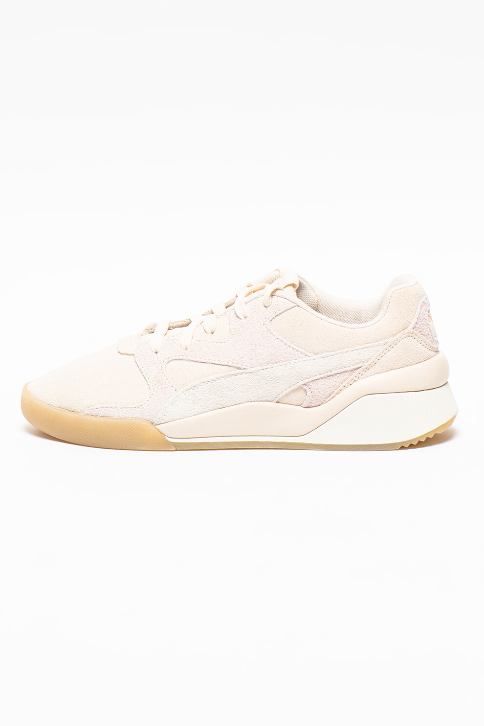 Puma, Pantofi sport din piele intoarsa Aeon Rewind, Gri deschis, 4.5
