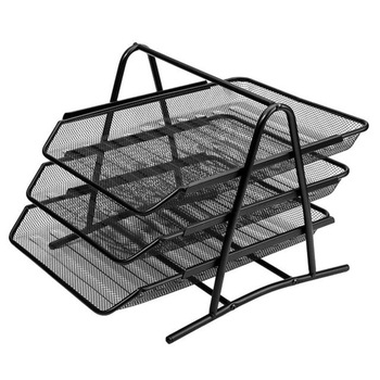 Organizator birou Felis, Sistem glisant, 3 Compartimente, Metal, 35x27x27 cm, Negru Organizator birou Felis, Sistem glisant, 3 Compartimente, Metal, 35x27x27 cm, Negru