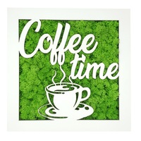 tablou cu licheni naturali stabilizati coffee time verde 25 cm x 25 cm imagen 12_0_
0