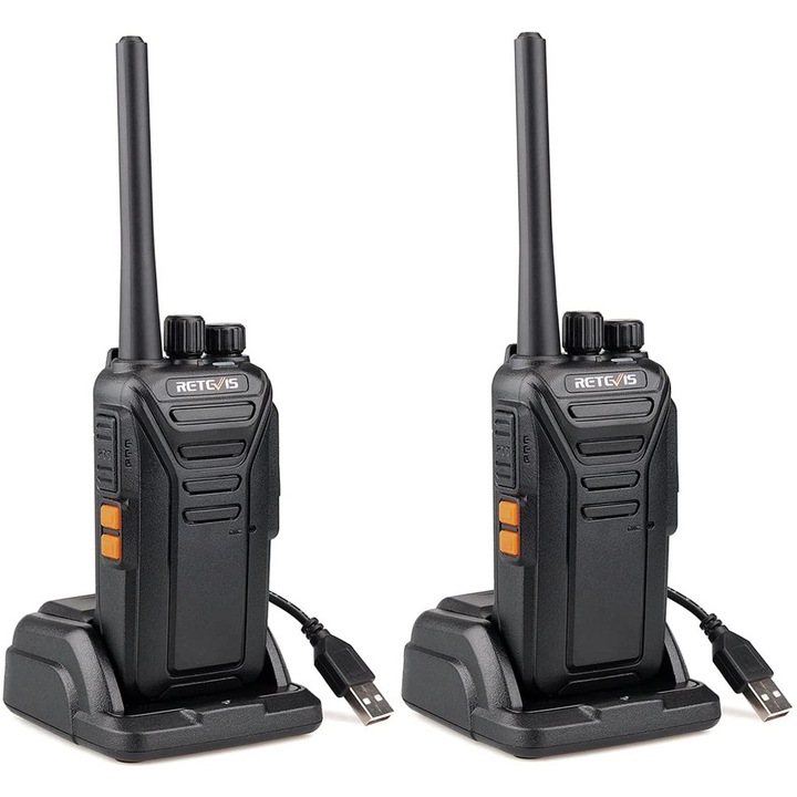 Statie radio portabila emisie receptie Retevis RT27, PMR446, Reincarcabila, cu 16 canale, CTCSS / DCS 1100mAh VOX, Negru