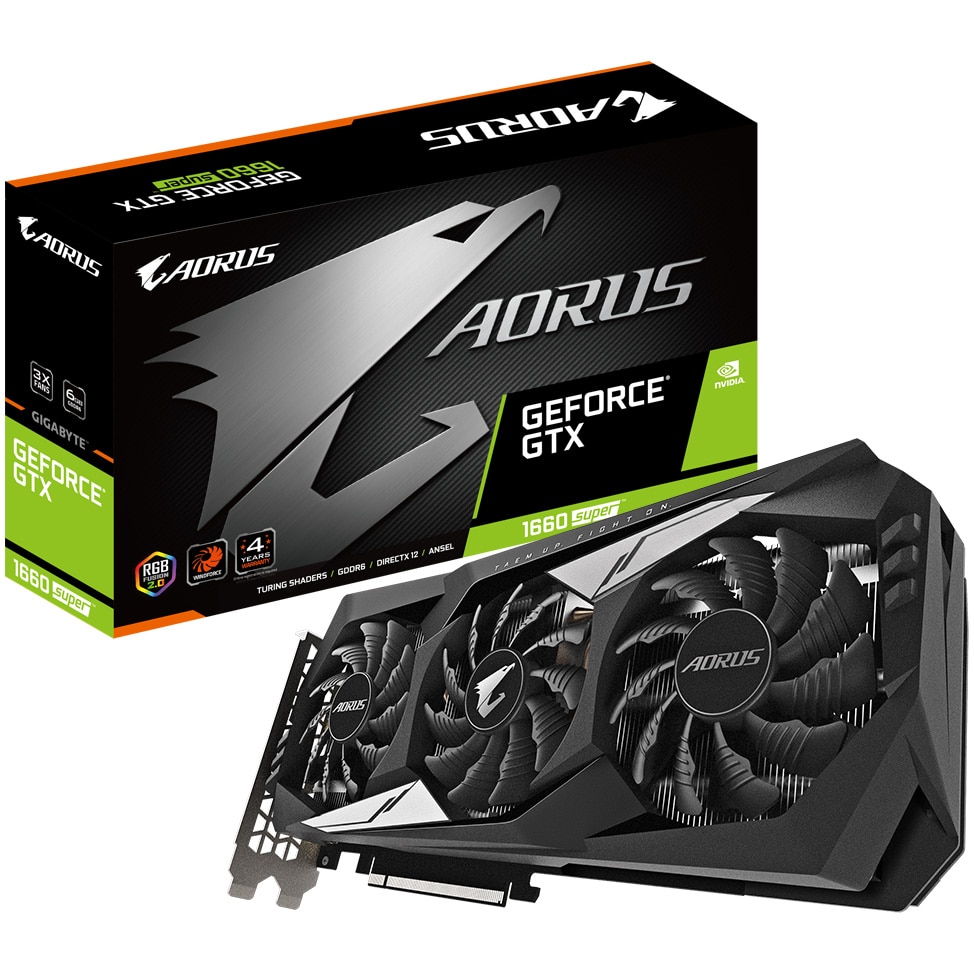 Placa video Gigabyte AORUS GeForce® GTX 1660 SUPER™, 6GB GDDR6, 192-bit
