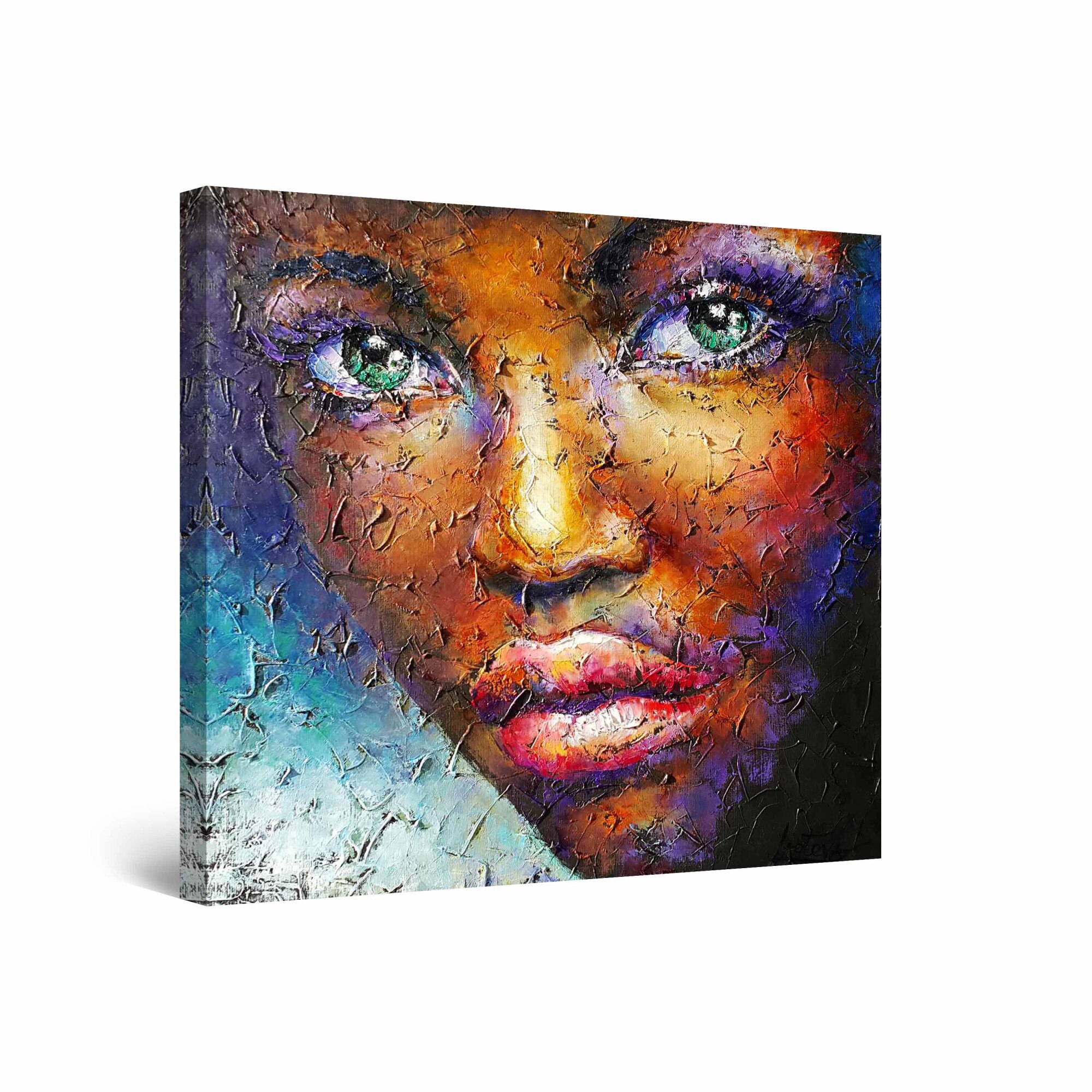 Tablou DualView Startonight Trasaturi Africane, luminos in intuneric, 80 cm x 80 cm