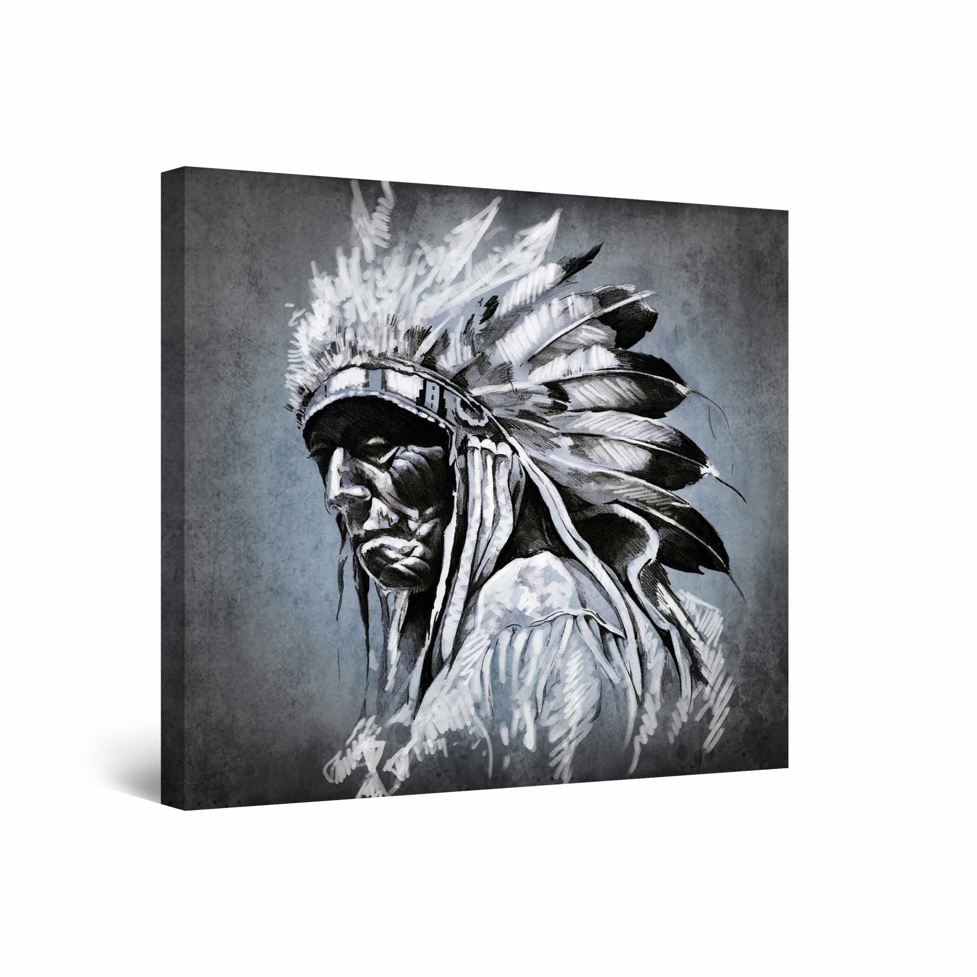 Tablou DualView Startonight Batran Amerindian, luminos in intuneric, 60 cm x 60 cm