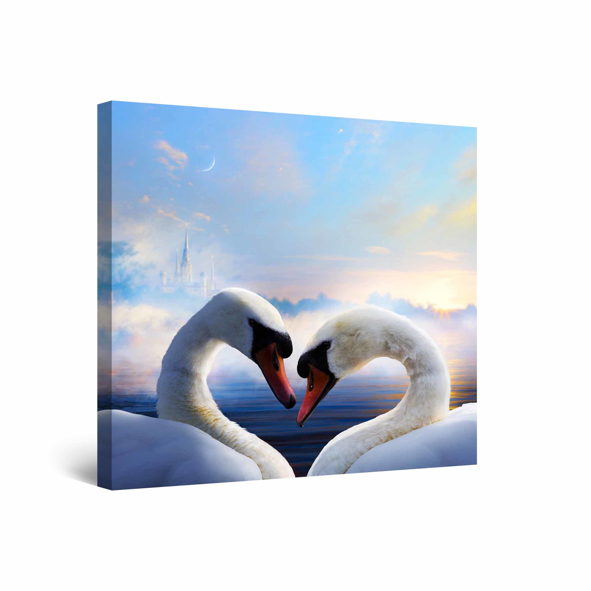 Tablou DualView Startonight Lebede, luminos in intuneric, 60 cm x 60 cm