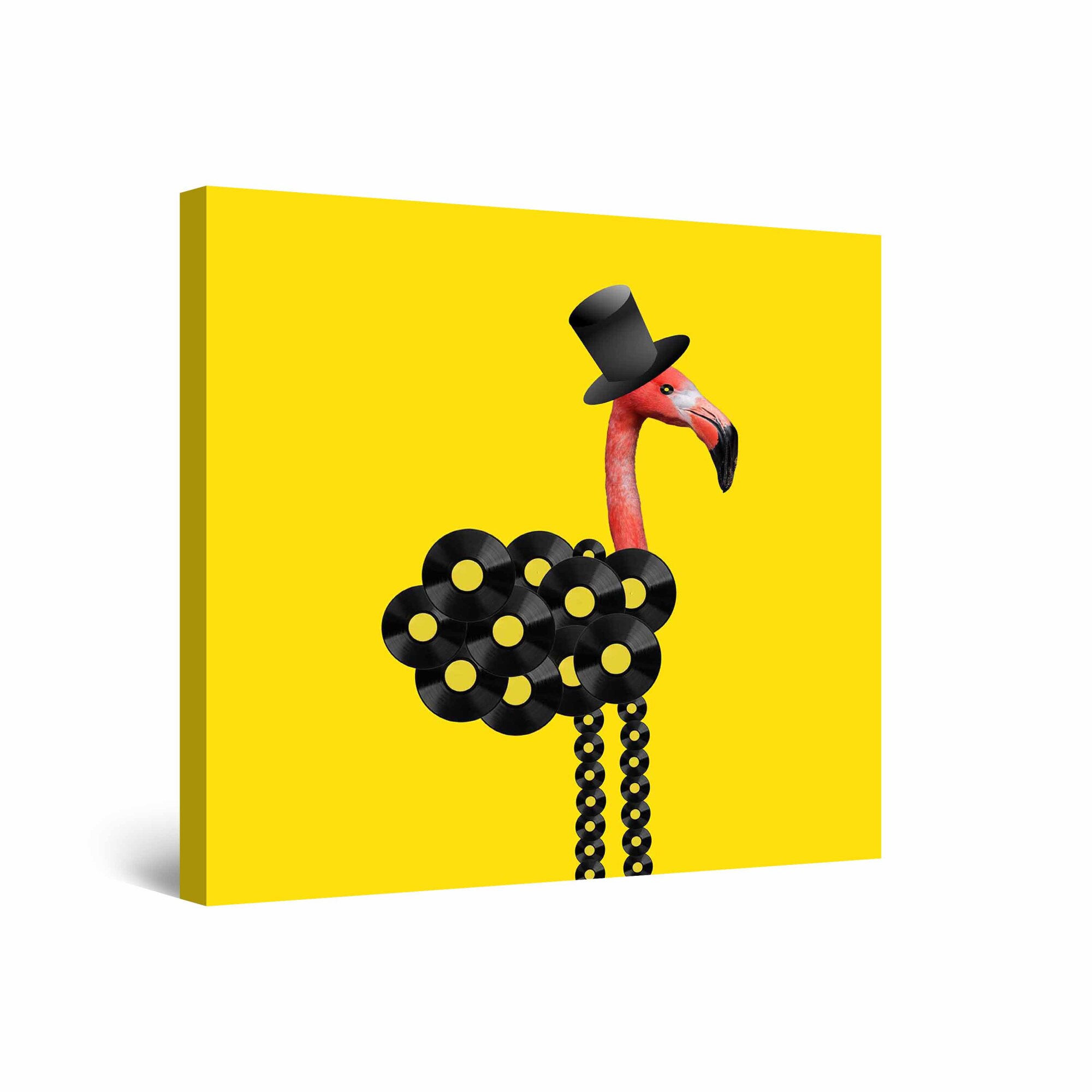 Tablou DualView Startonight Flamingo Muzical, luminos in intuneric, 40 cm x 40 cm