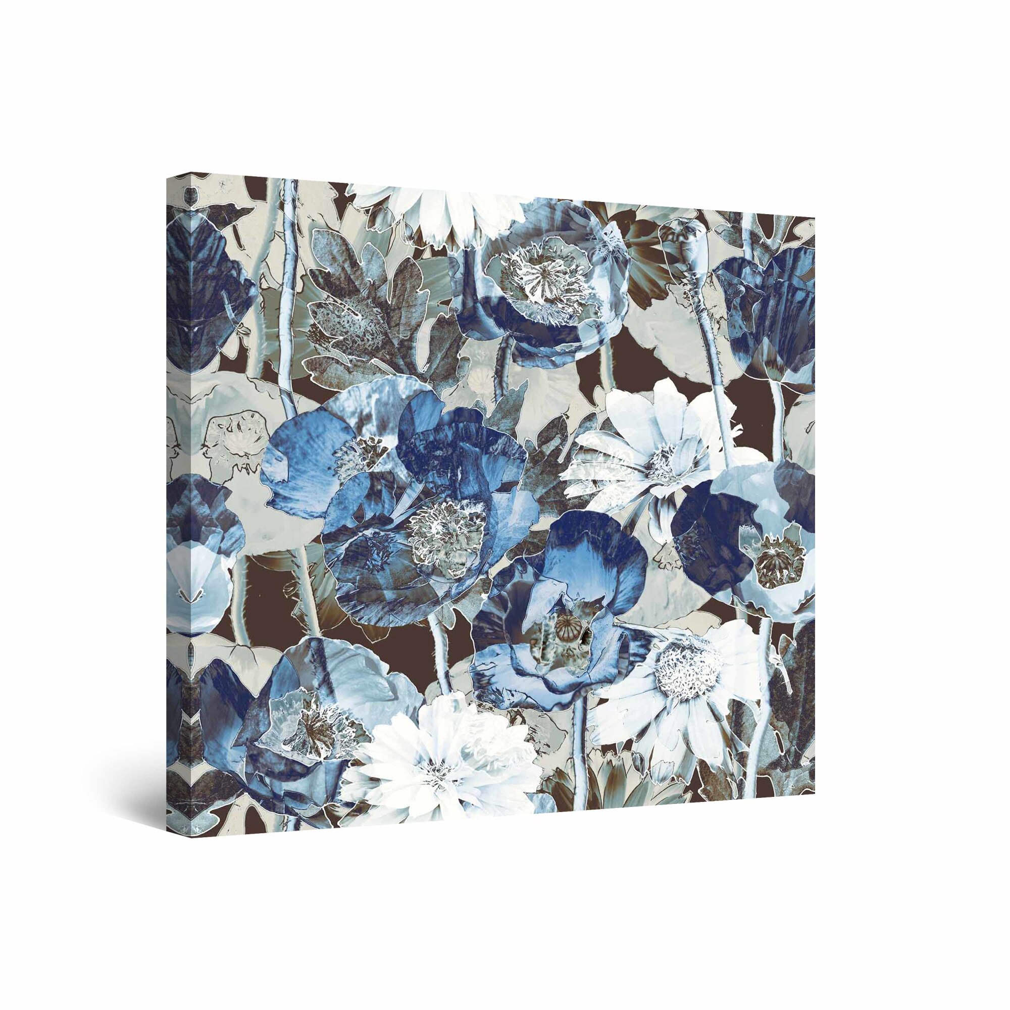 Tablou DualView Startonight Flori Inghetate, luminos in intuneric, 80 cm x 80 cm