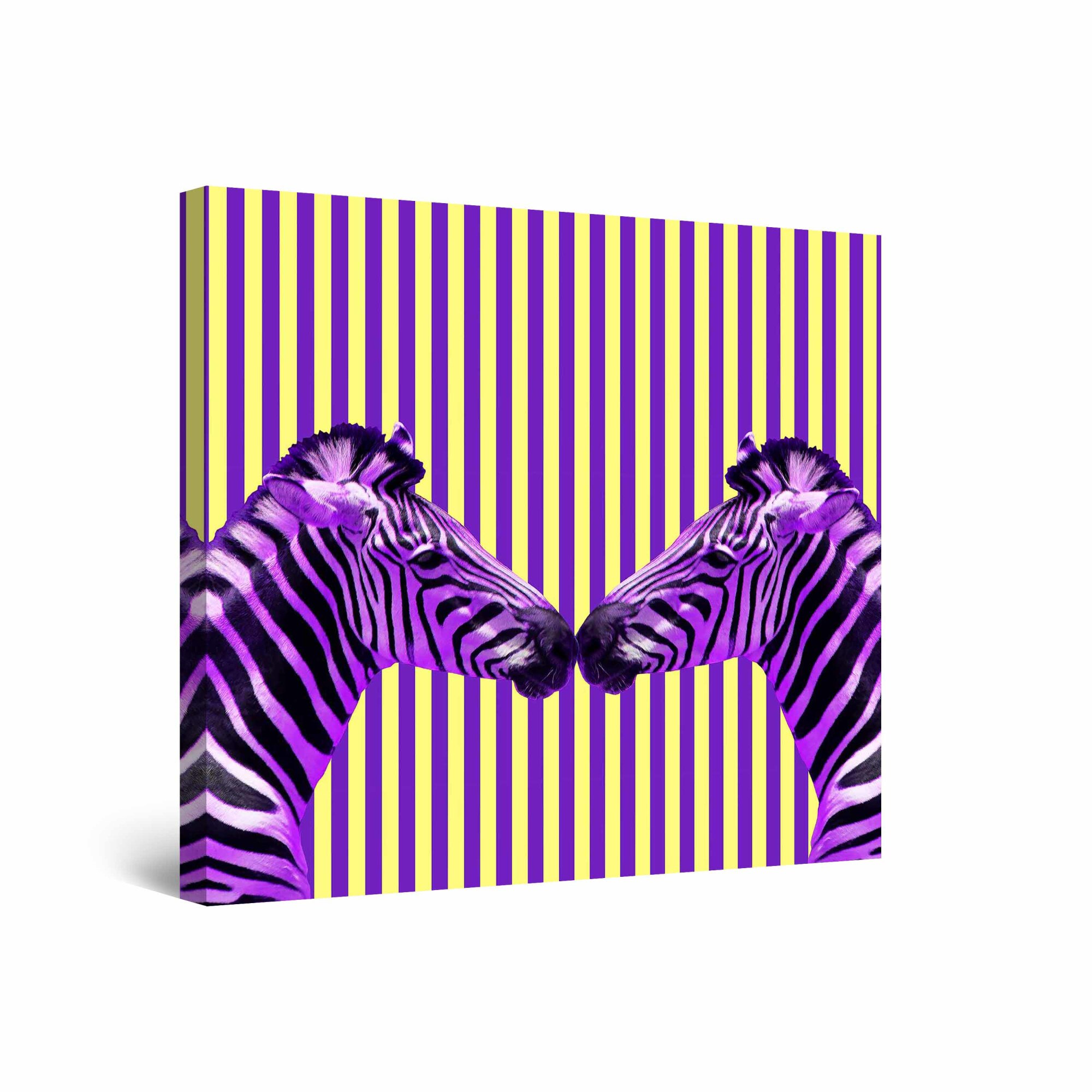 Tablou DualView Startonight Doua Zebre, luminos in intuneric, 40 cm x 40 cm