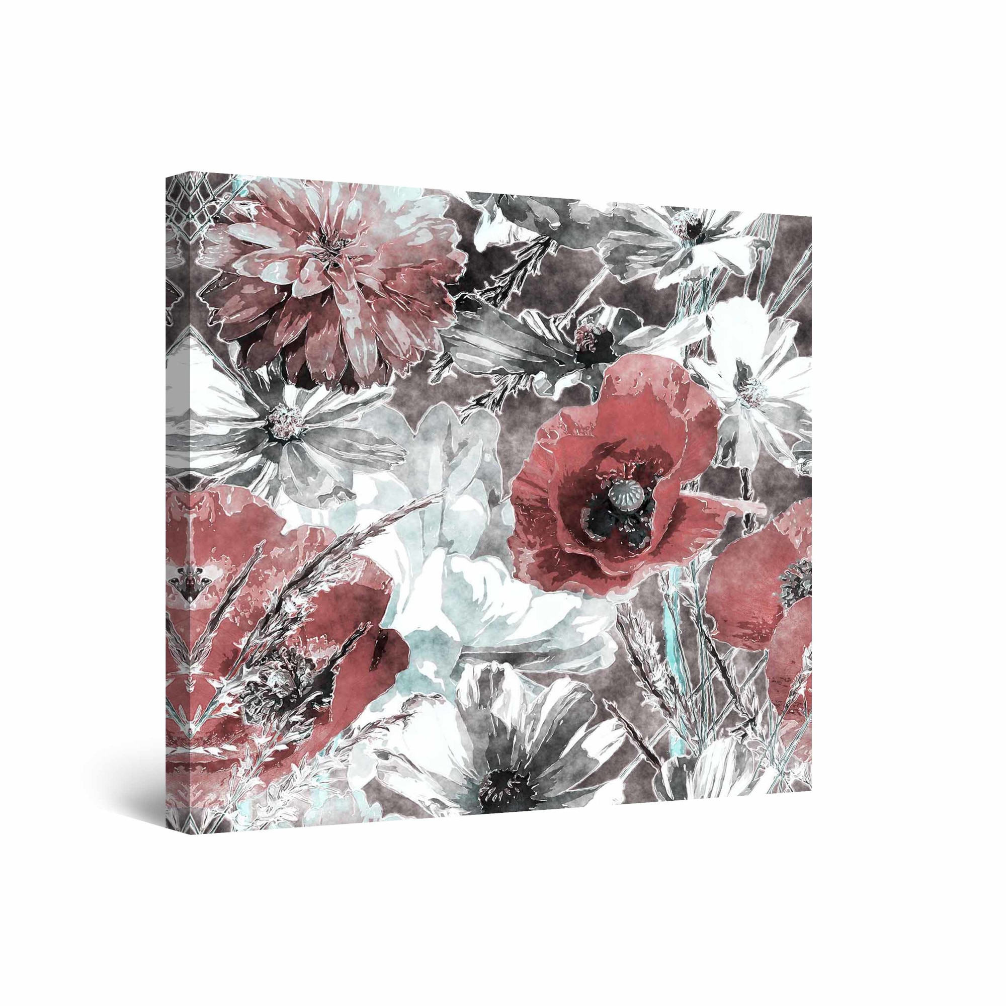 Tablou DualView Startonight Flori Rosii, luminos in intuneric, 60 cm x 60 cm