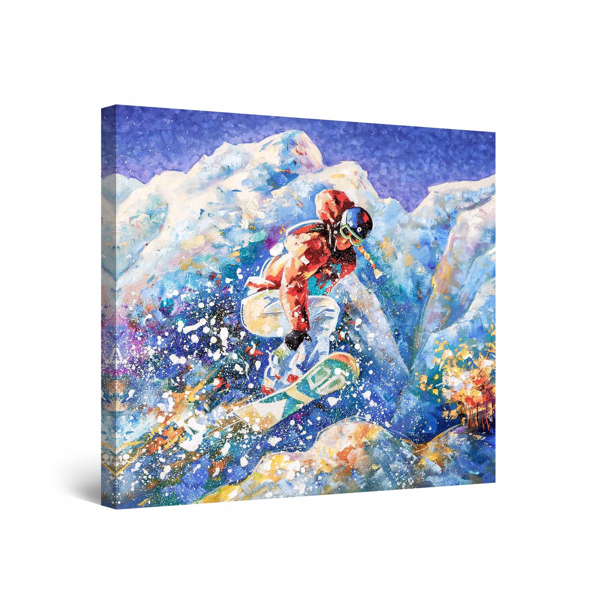 Tablou DualView Startonight Snoaboard, luminos in intuneric, 80 cm x 80 cm